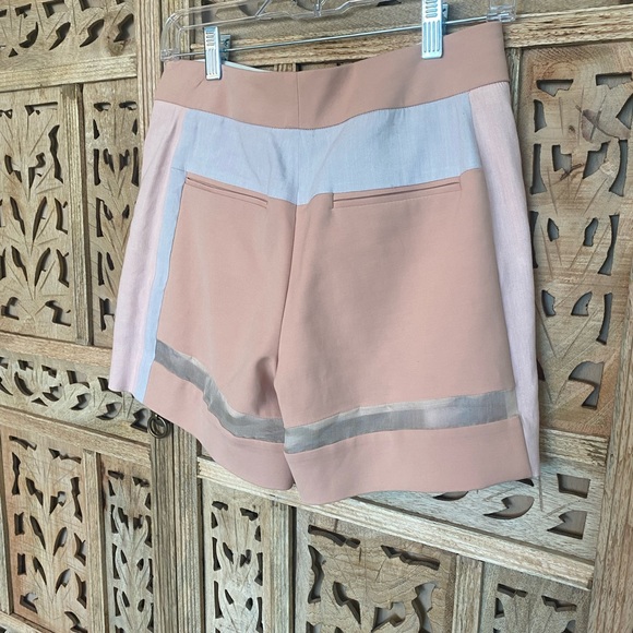 Color block Rebecca Taylor Shorts.  Exposed silver zipper detail - Picture 8 of 9